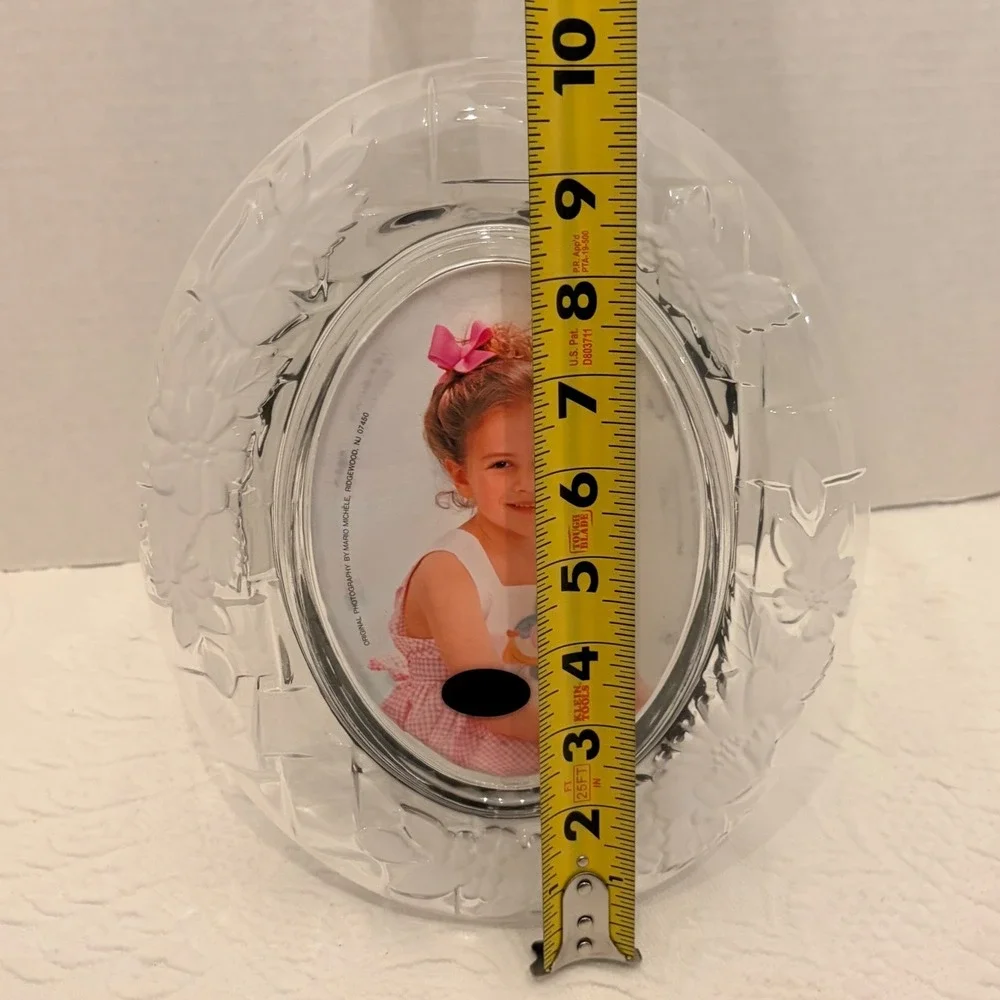 Napoli Crystal Floral Oval Picture Frame 4x6 Frosted Cottagecore Romantic Decor